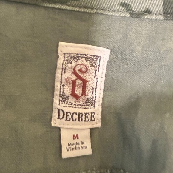Decree Green Camouflage Cargo Pocket Zip Front Vest Size M - Picture 5 of 6
